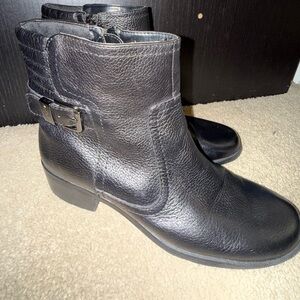 Anne Klein Sport Black Leather Ankle Boots SZ8.5